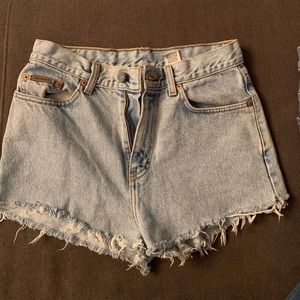 Calvin Klein high rise jean shorts